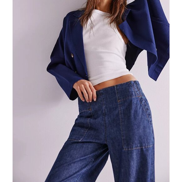 We The Free Breezy Denim Pull-On Jeans Color: Adirondack - Picture 4 of 4